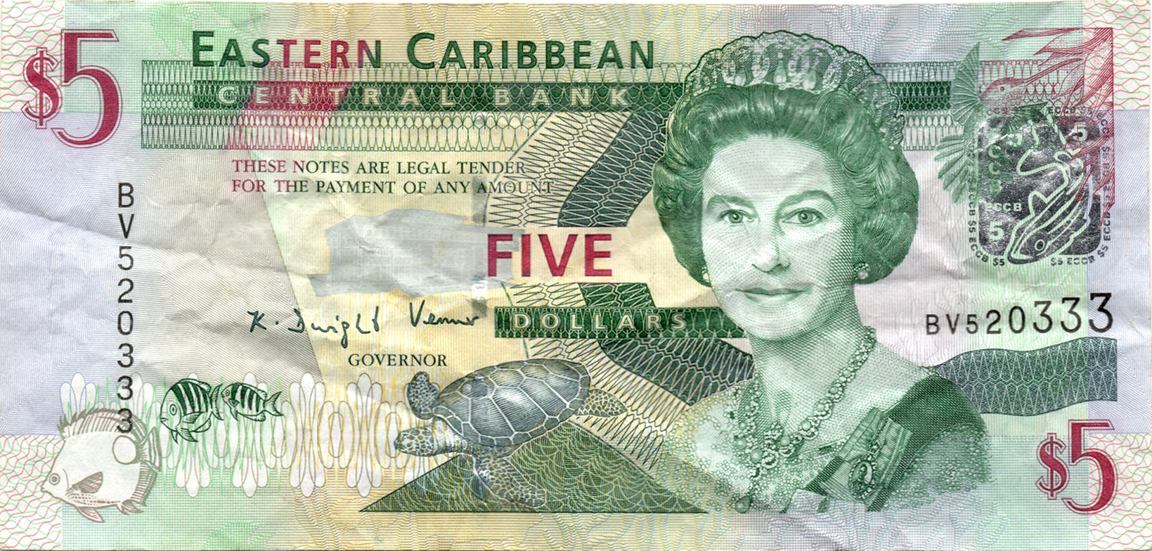 5 доларів 2008 Східні Карибські Штати