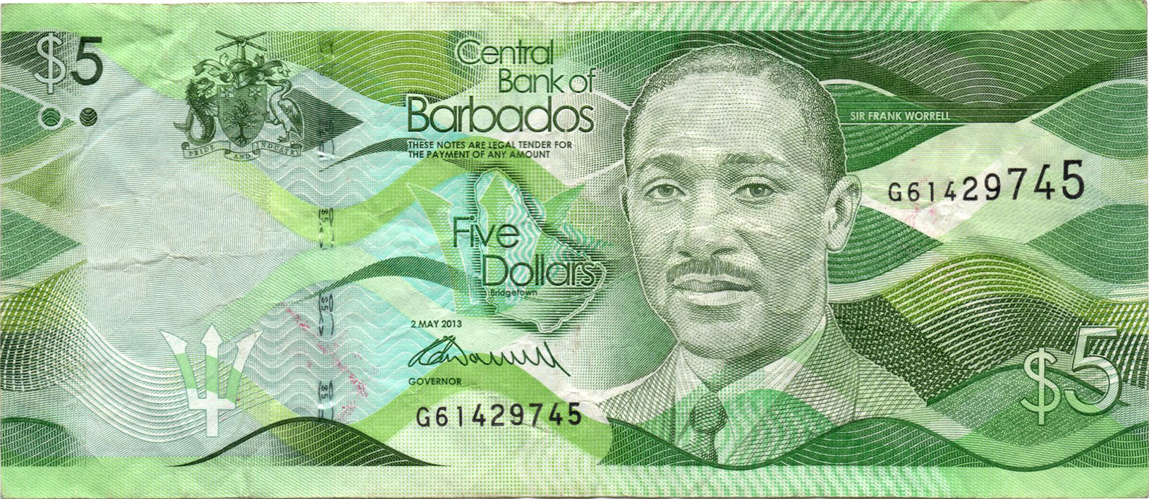 5 доларів 2013 Барбадос