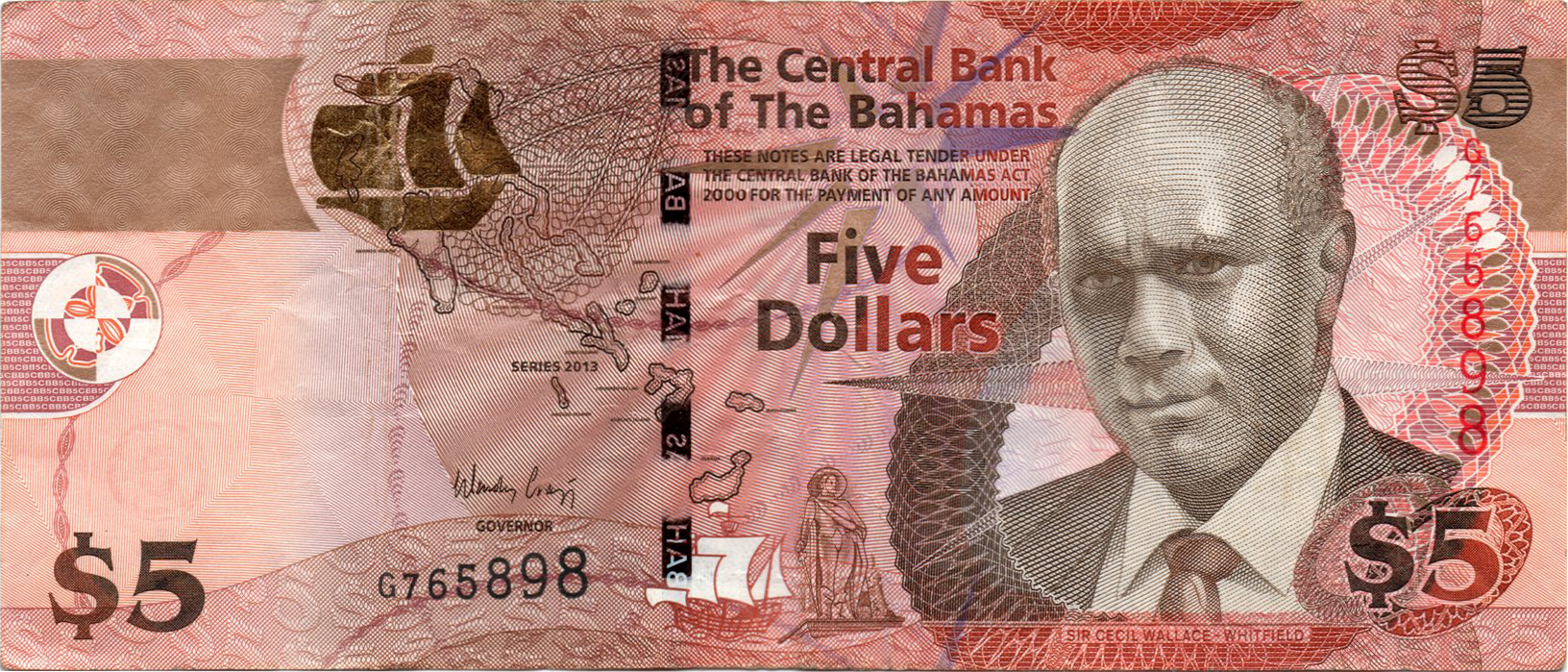 5 доларів 2013 Багамські острови