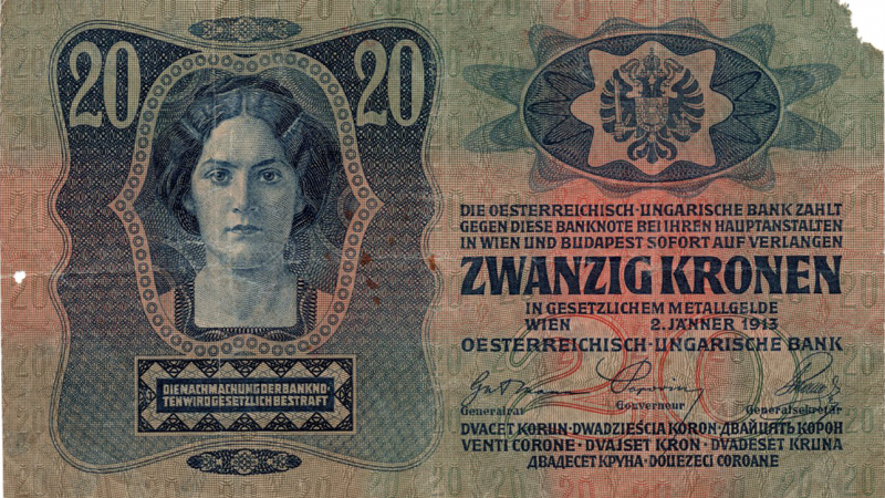 Аверс 20 крон 1913 Австро-Угорщина