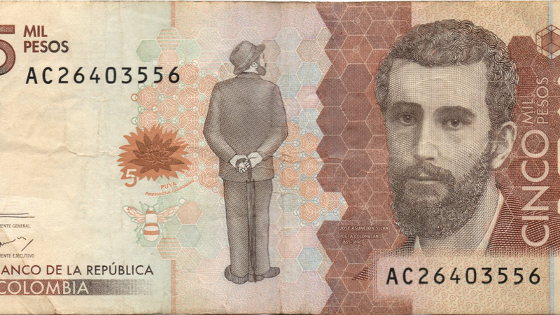Аверс 5 тисяч (5000) песо 2016 Колумбія
