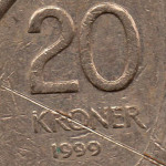 рис. 5 (Реверс 20 крон 1999 Норвегія)
